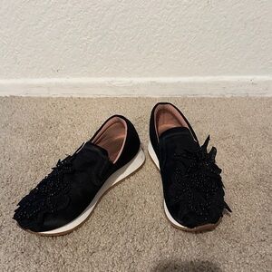 Zara Black Beaded Sneakers